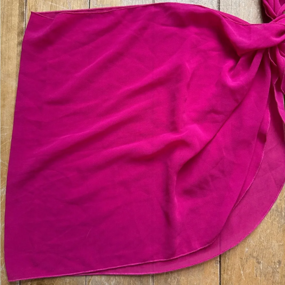3/$15 Fuchsia Women's Swim Sarong - Lightweight Beach Cover-Up